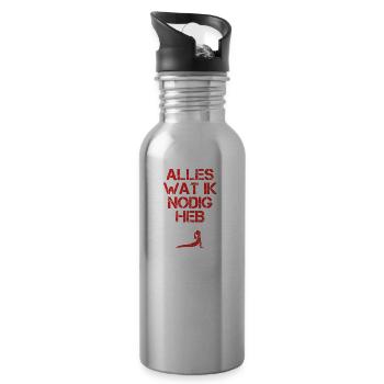 presentje wat ik nodig ballet yoga 3 - Trinkflasche mit integriertem Trinkhalm - Lightsilver - Rechts