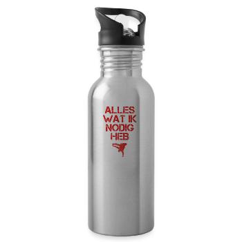 presentje wat ik nodig breakdance bboy breakin - Trinkflasche mit integriertem Trinkhalm - Lightsilver - Rechts