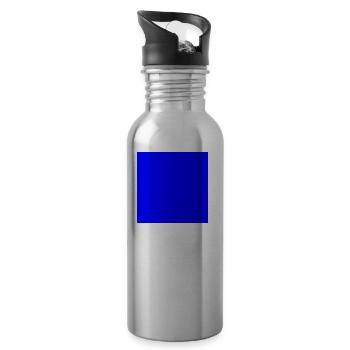 Square blue - Water bottle with straw - silver - Right