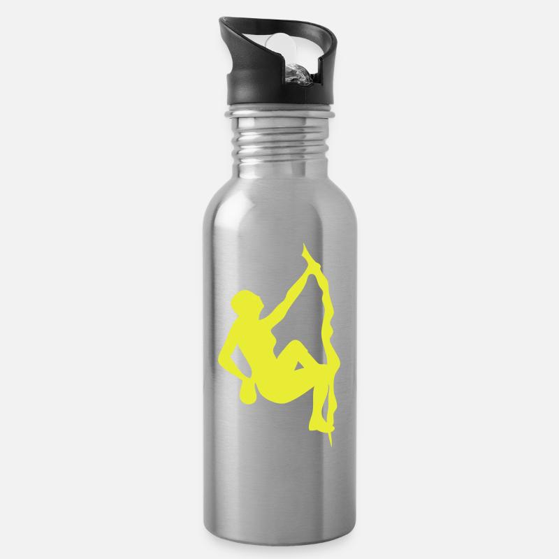 Klettersport - Trinkflasche mit integriertem Trinkhalm - Lightsilver