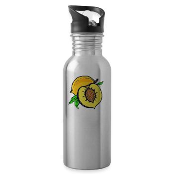 apricots apricot veggie vegetables fruits8 - Water bottle with straw - silver - Right