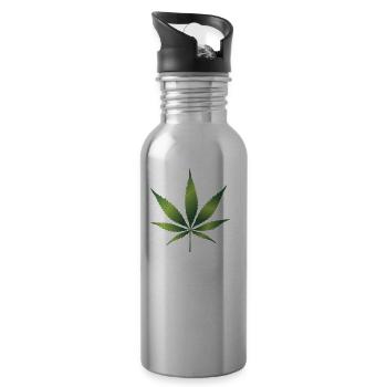 herb rosemary parsley thyme dill oregano - Water bottle with straw - silver - Right