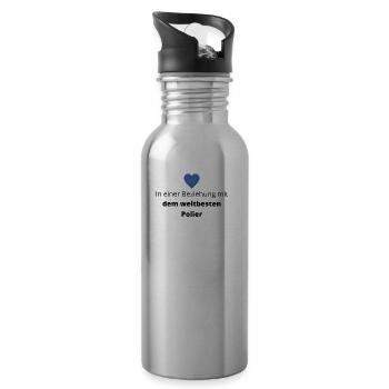 In Beziehung mit dem weltbesten Polier - Trinkflasche mit integriertem Trinkhalm - Lightsilver - Rechts