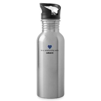 gift single taken relationship with cabaret - Water bottle with straw - silver - Right