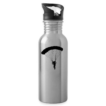 Fallschirmspringer - Trinkflasche mit integriertem Trinkhalm - Lightsilver - Rechts