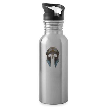 casque Gladiator effet faible polygone - Gourde avec paille intégrée - argent clair - Droite