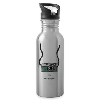 The photographer - Trinkflasche mit integriertem Trinkhalm - Lightsilver - Rechts