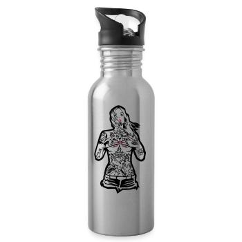 Fille de tatouage - Pour le capot Karlsruhe - pour - Gourde avec paille intégrée - argent clair - Droite