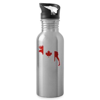 Elch Kanada - Trinkflasche mit integriertem Trinkhalm - Lightsilver - Rechts