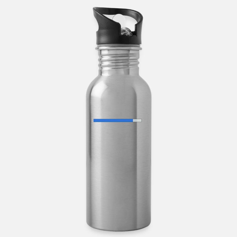 Loading Bullshit Filter Spruch Geschenk Idee Nerd - Trinkflasche mit integriertem Trinkhalm - Lightsilver