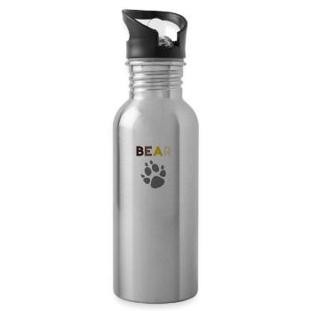 Bear LGBT cop mark - Water bottle with straw - silver - Right