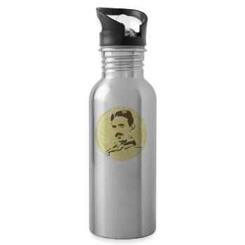 tesla9 - Gourde avec paille intégrée - argent clair - Droite