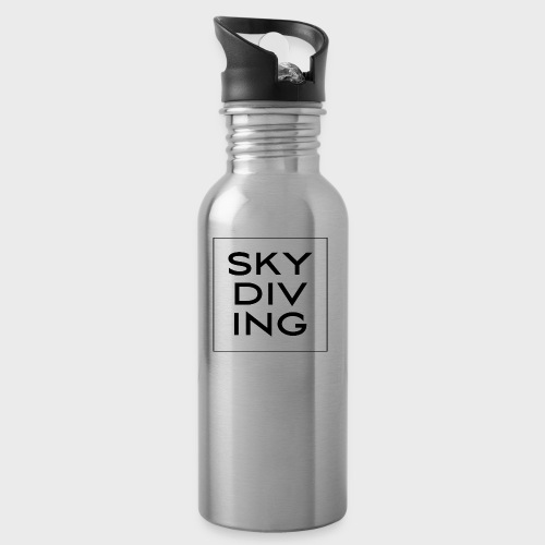 SKY DIV ING Black - Trinkflasche mit integriertem Trinkhalm