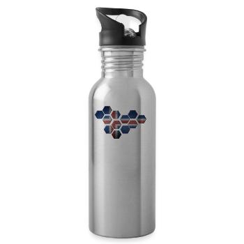Iceland - Water bottle with straw - silver - Right