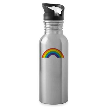 YMCA ymca gay gay rainbow CSD - Water bottle with straw - silver - Right