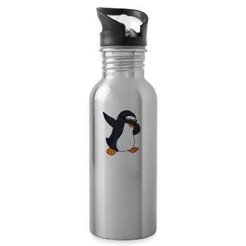 Drôle de Pingouin Dabbing Penguin Dab cadeau - Gourde avec paille intégrée - argent clair - Droite