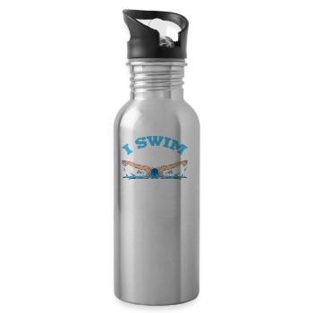 I swim - Water bottle with straw - silver - Right