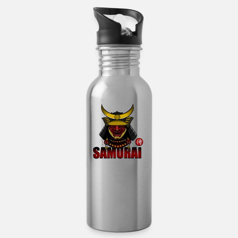 Samurai - Water bottle with straw - silver