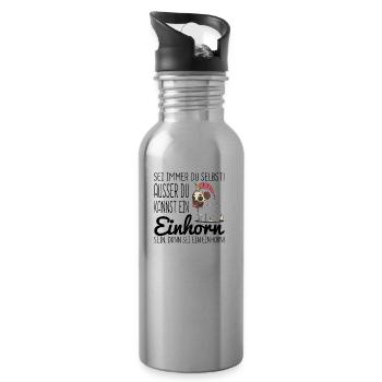 EINHORN DOG - Trinkflasche mit integriertem Trinkhalm - Lightsilver - Rechts