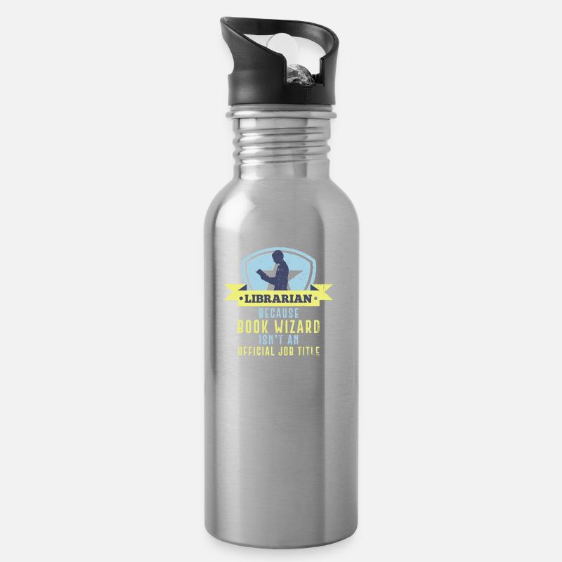 Bibliothèque Bibliothèque Cadeau Drôle - Gourde avec paille intégrée - argent clair