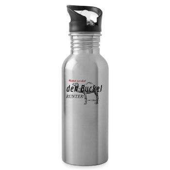 Rutsch mir doch den Buckel runter! - Trinkflasche mit integriertem Trinkhalm - Lightsilver - Rechts