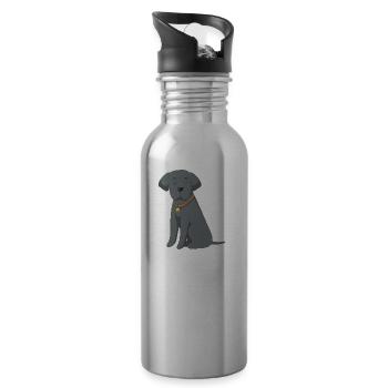 Dog - Water bottle with straw - silver - Right