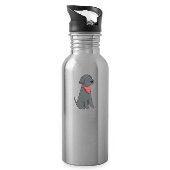 dog - Water bottle with straw - silver - Right