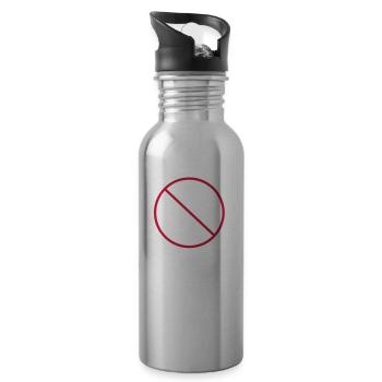 No cable car - no cheating - Water bottle with straw - silver - Right