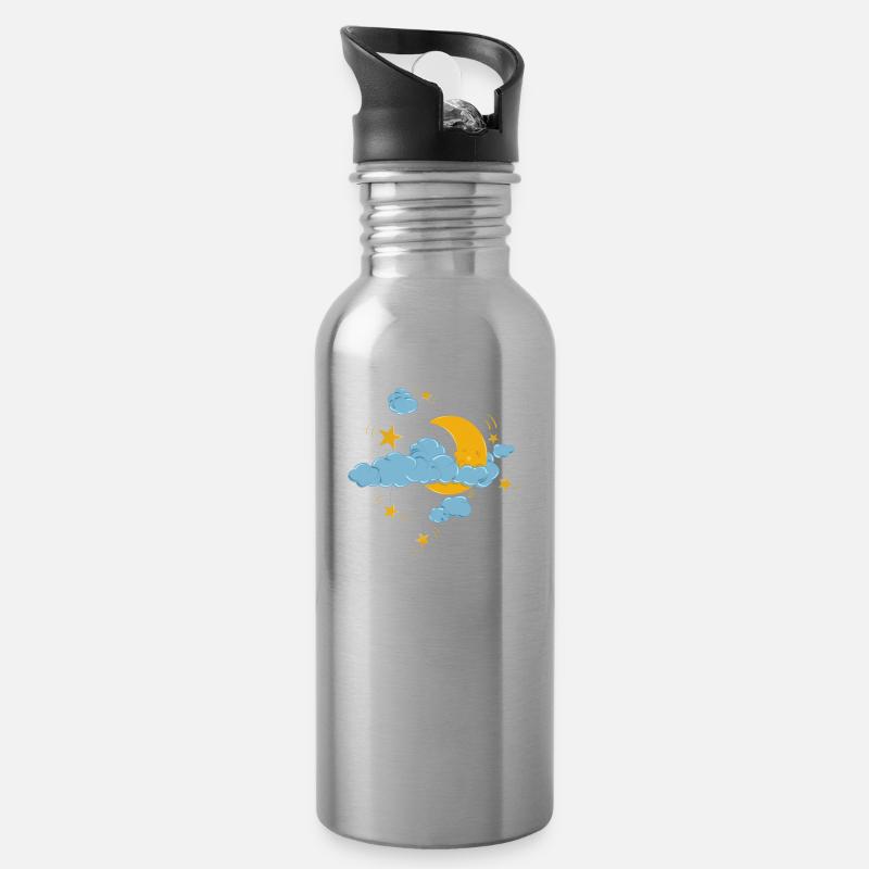 Der Sternenhimmel - Trinkflasche mit integriertem Trinkhalm - Lightsilver