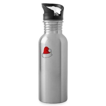 Ho Hoch 3 Weihnachten Christmas Weihnachtsmütze - Trinkflasche mit integriertem Trinkhalm - Lightsilver - Rechts
