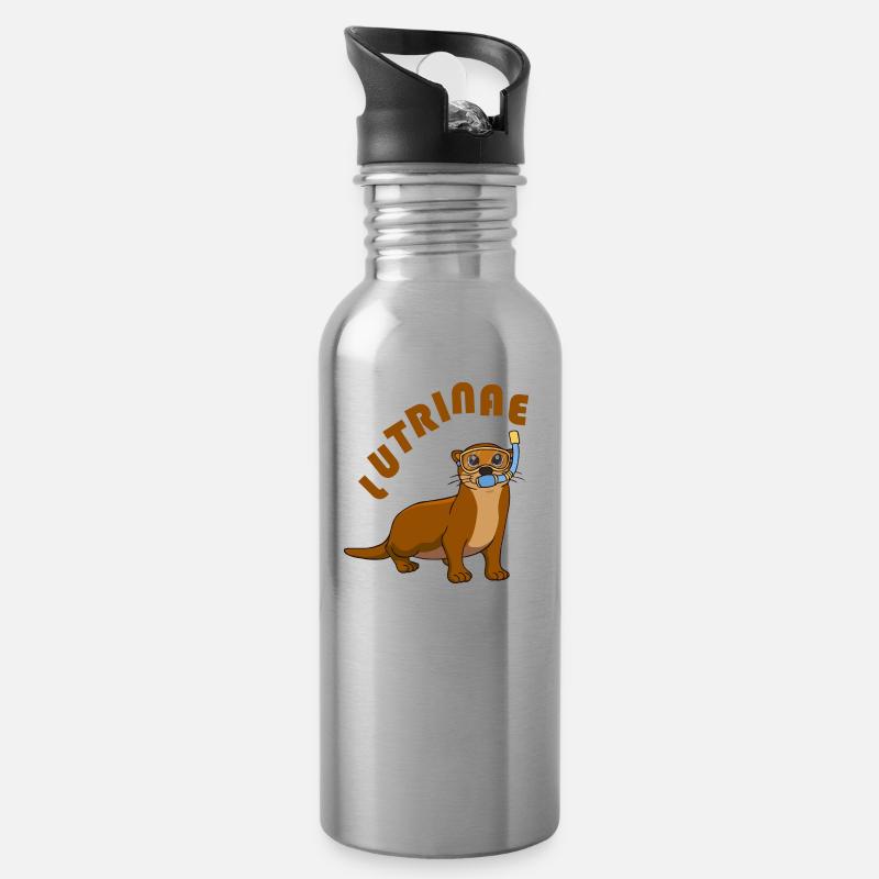 loutre - Gourde avec paille intégrée - argent clair