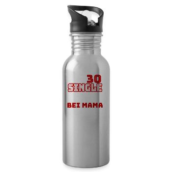 30 Jahre Single und wohne bei mama - Trinkflasche mit integriertem Trinkhalm - Lightsilver - Rechts
