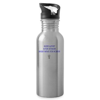 Funny construction sites saying - Water bottle with straw - silver - Right