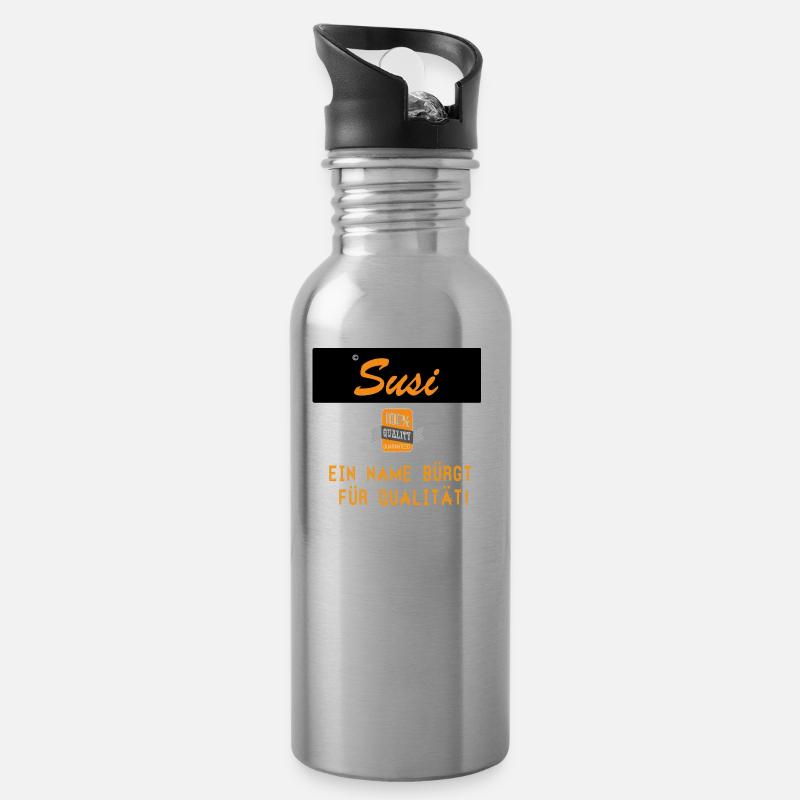 Susi - Water bottle with straw - silver