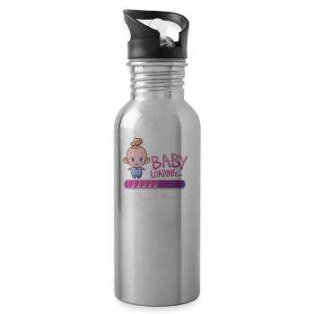 Chargement de bébé Geschenk Schwangerschaft Schwanger - Gourde avec paille intégrée - argent clair - Droite