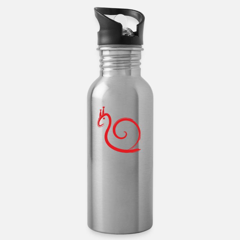 Schnecke - Trinkflasche mit integriertem Trinkhalm - Lightsilver