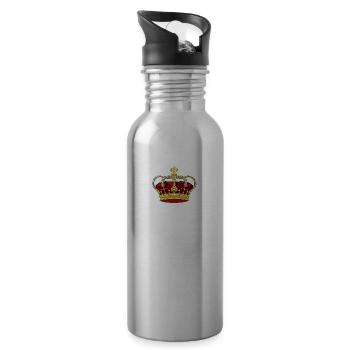 Vater keine Superkraefte aber Koenig Familie - Trinkflasche mit integriertem Trinkhalm - Lightsilver - Rechts