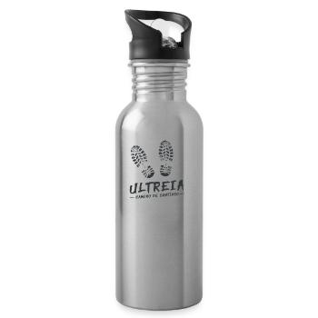 Camino de Santaigo. Jakobsweg. Ultreia T-Shirt Tee - Trinkflasche mit integriertem Trinkhalm - Lightsilver - Rechts