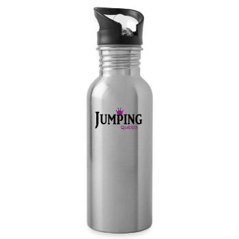 jumping trampolin girl jumpen jump tramp Geschenk - Trinkflasche mit integriertem Trinkhalm - Lightsilver - Rechts