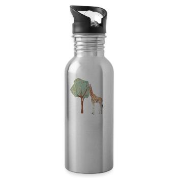 giraffe | giraffe - Water bottle with straw - silver - Right