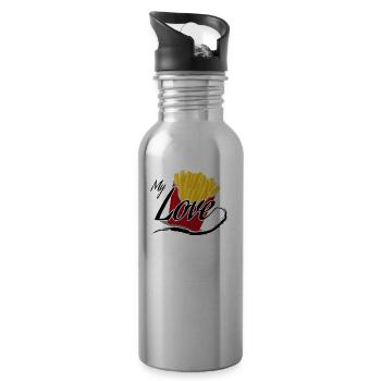 French fries - Water bottle with straw - silver - Right