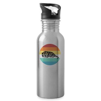 Tiger - Trinkflasche mit integriertem Trinkhalm - Lightsilver - Rechts