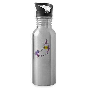 Banana Unicorn - banana unicorn - Water bottle with straw - silver - Right