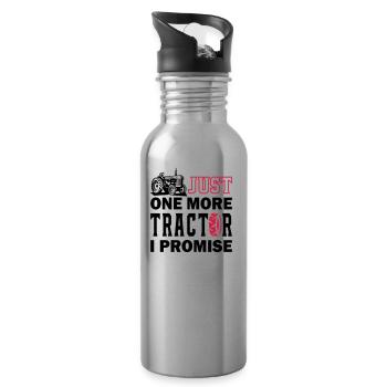 Just One More Tractor - Trinkflasche mit integriertem Trinkhalm - Lightsilver - Rechts