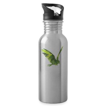 Parrot rainforest - Water bottle with straw - silver - Right