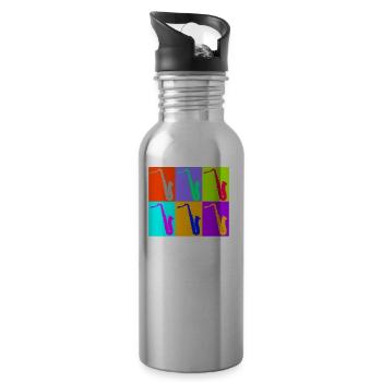 Saxophone sextet - Water bottle with straw - silver - Right