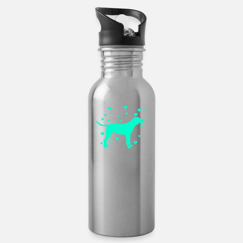 Labrador - Trinkflasche mit integriertem Trinkhalm - Lightsilver