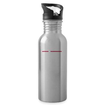 Silkeborg Denmark City Danish Flag Gift - Water bottle with straw - silver - Right