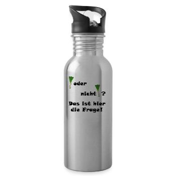 Poireau ou pas poireau? - Gourde avec paille intégrée - argent clair - Droite