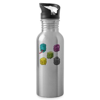 Funky Face - Trinkflasche mit integriertem Trinkhalm - Lightsilver - Rechts